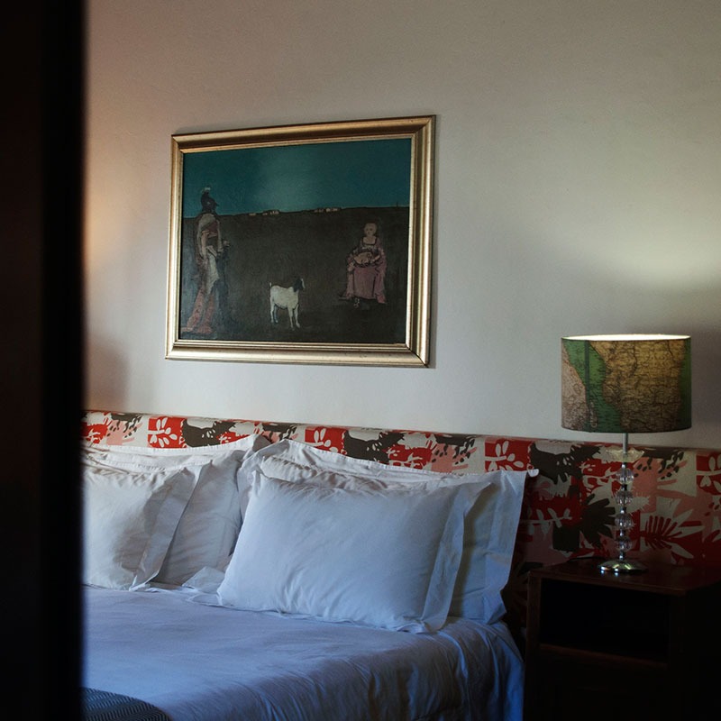 South African art in bedroom at Wildekrans Country House